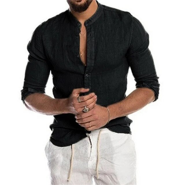 Men's Casual Cotton Linen Shirt