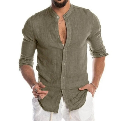 Men's Casual Cotton Linen Shirt