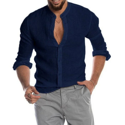 Men's Casual Cotton Linen Shirt